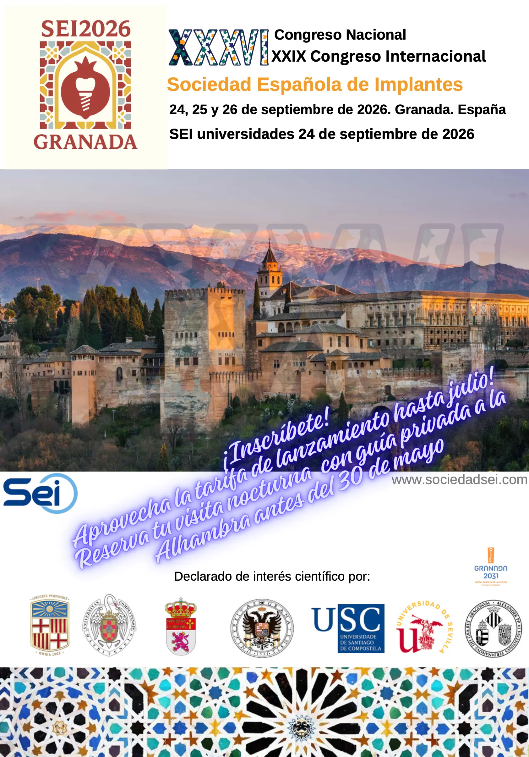 El Dr. Mariano del Canto participará como ponente en el Congreso Nacional e Internacional SEI 2026 en Granada